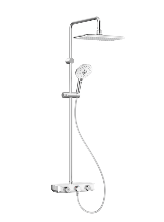 EasySET Exposed Shower Auto Temperature Mixer with Integrated Rain